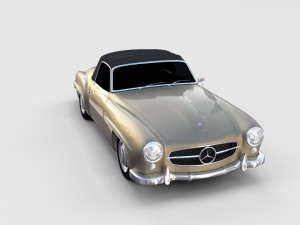 mercedes 190sl soft top rev 3D Модель