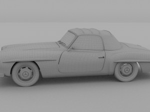 mercedes 190sl soft top rev 3D Модель
