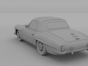 mercedes 190sl soft top rev 3D Model