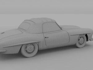 mercedes 190sl soft top rev 3D Model