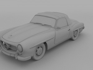 mercedes 190sl soft top rev 3D Модель