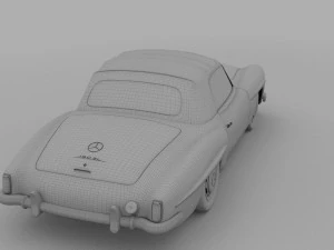 mercedes 190sl soft top rev 3D Model