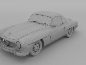 mercedes 190sl hard top rev 3D 模型