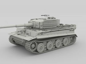 panzer tiger tank late 1944 v2 3D Model