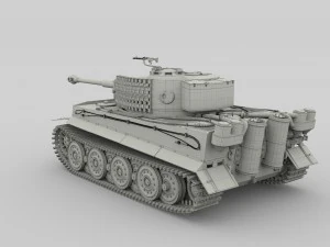 panzer tiger tank late 1944 v2 3D Model