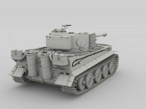 panzer tiger tank late 1944 v2 3D Model