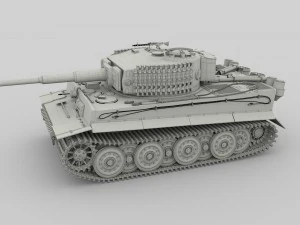 panzer tiger tank late 1944 v2 3D Model