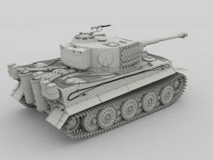 panzer tiger tank late 1944 v2 3D Model