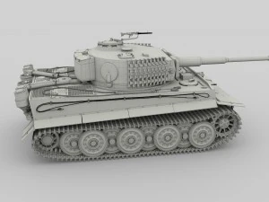panzer tiger tank late 1944 v2 3D Model