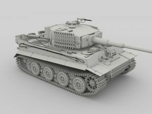 panzer tiger tank late 1944 v2 3D Model