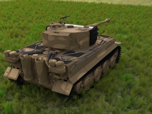 panzer tiger tank late 1944 hdri v1 3D 模型