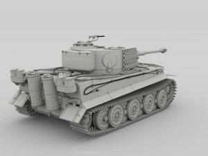 panzer tiger tank late 1944 hdri v2 3D Model