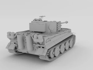 panzer tiger tank clay 3D Model
