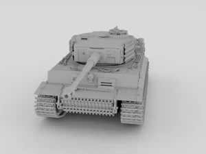 panzer tiger tank clay 3D Model