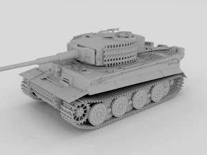 panzer tiger tank clay 3D Model