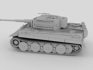 panzer tiger tank clay 3D Model