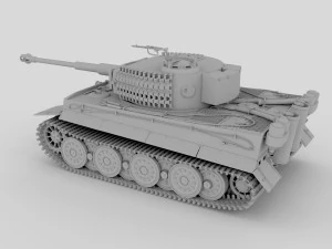 panzer tiger tank clay 3D Model