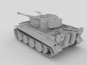 panzer tiger tank clay 3D Model