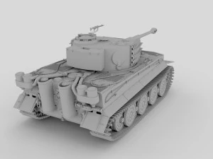 panzer tiger tank clay 3D Model