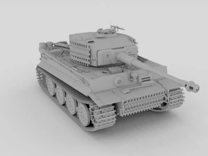 panzer tiger tank clay 3D Model