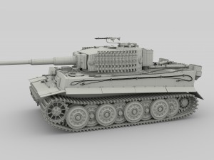 panzer tiger tank clay 3D 모델