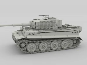 panzer tiger tank clay 3D Model