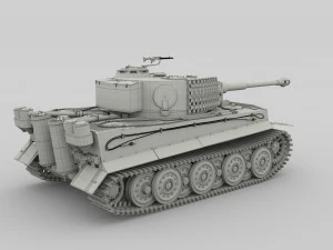 panzer tiger tank clay 3D Model