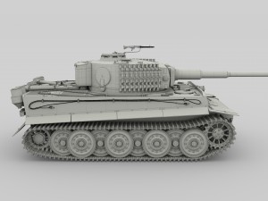 panzer tiger tank clay 3D 모델