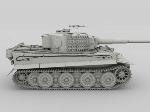 panzer tiger tank clay 3D Model