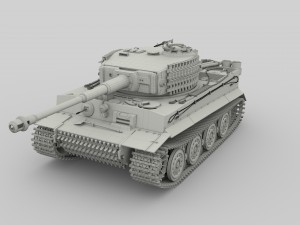 panzer tiger tank clay 3D 모델