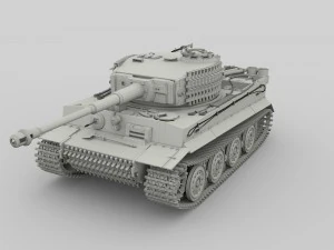 panzer tiger tank clay 3D Model