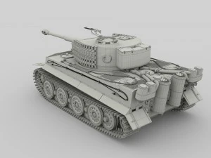 panzer tiger tank clay 3D Model