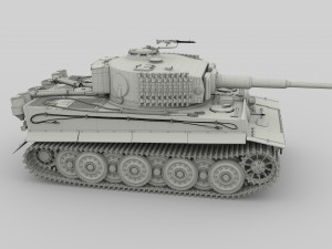 panzer tiger tank clay 3D 모델