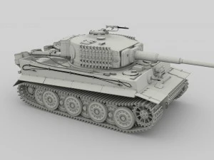 panzer tiger tank clay 3D Model