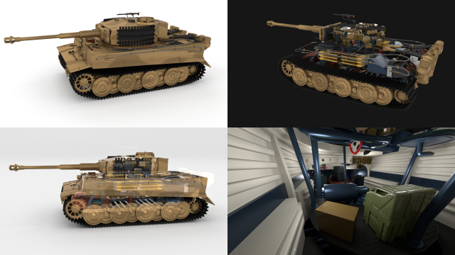 fully built panzer tiger tank late 1944 v1 Modelo 3D .c4d .max .obj .3ds .fbx .stl .blend 