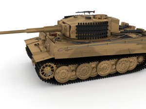 fully built panzer tiger tank late 1944 v1 firing 3D Model