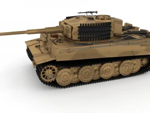 fully built panzer tiger tank late 1944 v1 firing 3D Model