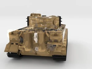 fully built panzer tiger tank late 1944 v1 firing 3D Model