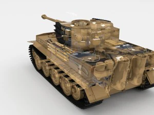fully built panzer tiger tank late 1944 v1 firing 3D Model