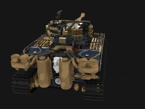 fully built panzer tiger tank late 1944 v1 firing 3D Model