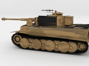 fully built panzer tiger tank late 1944 v1 firing 3D Model