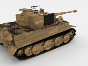 fully built panzer tiger tank late 1944 v1 firing 3D Model