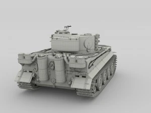 fully built panzer tiger tank late 1944 v1 firing 3D Model