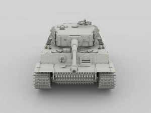 fully built panzer tiger tank late 1944 v1 firing 3D Model