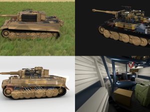fully built panzer tiger tank late 1944 hdri v1 3D Model