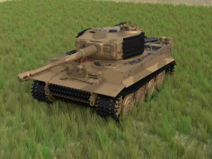 fully built panzer tiger tank late 1944 hdri v1 3D Model