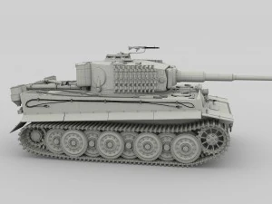 fully built panzer tiger tank late 1944 hdri v1 3D Model