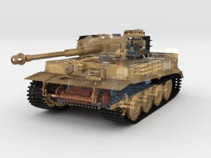 fully built panzer tiger tank late 1944 hdri v1 3D Model