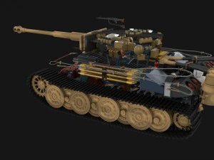 fully built panzer tiger tank late 1944 hdri v1 3D Model