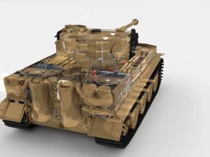 fully built panzer tiger tank late 1944 hdri v1 3D Model